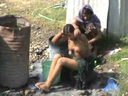 dhaba girls open air shower