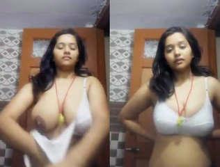 Desi girl showing Big Boobs and pussy 2 Clips Merged