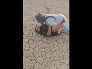 muslim aunty fucked cummed openly in dubai desert begging not to take video