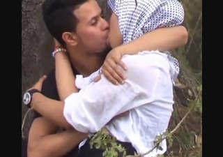 Desi Couple outdoor passionate kiss and boobs suck