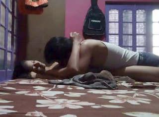 Cute girl having with lover after bunk the college