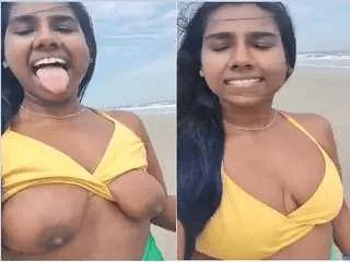 NRI Girl Showing Her Boobs