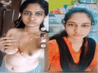 Sexy Telugu Bhabhi Showing Her Nude Body TO Lover On Video Call Part 2