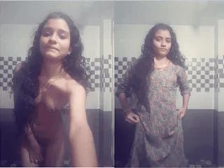 Cute Desi Girl Strip her Cloths and Shows her Boobs Part 1