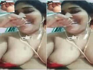 Sexy Bhabhi Shows Her Boobs on Vc Part 1