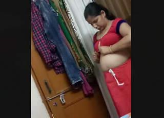 Mature Aunty Big Boobs Changing Dress