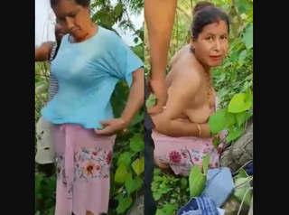 Desi aunty caught fucking in jungle