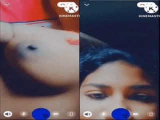 Horny Desi Bhabhi Shows Her Boobs on VC Part 1