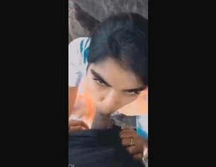 Cute Desi Girl Outdoor Bj