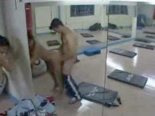 Desi hot wife seduced by muscular gym instructor and riding him in gym