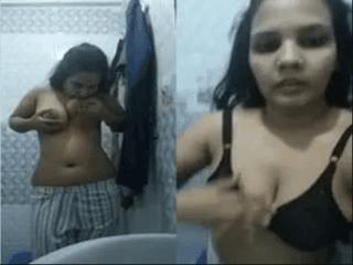 Horny Desi Girl Record her Nude Video For Lover Part 2