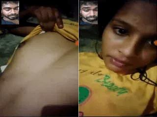 Desi Shy Girl Shows her boobs on Vc Part 2