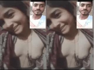 Cute Bangla Girl Shows her Boobs on VC