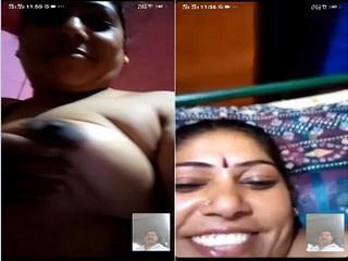 Desi Bhabhi Shows her Boobs On VC Part 4